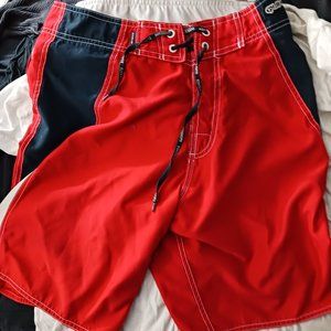 quicksilver short red retro vintage pool summer Men 28 polyester looks brand new